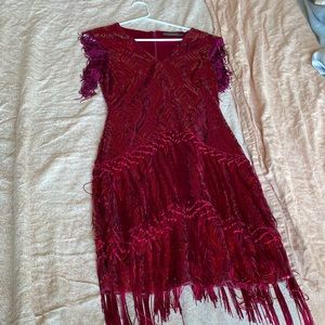 Red/ maroon sparkly flapper dress